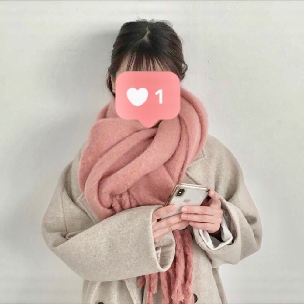 Baby pink oversized scarf